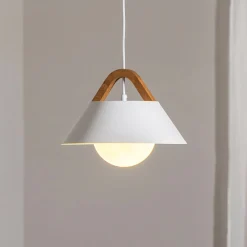 Funda-riippuvalaisin, valkoinen, Ø 30 cm, 1-lamppuinen, metalli/lasi
