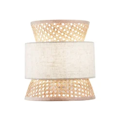 Gazebo-seinälamppu, luonnonvärinen/beige, rottinki, korkeus 27 cm, E27