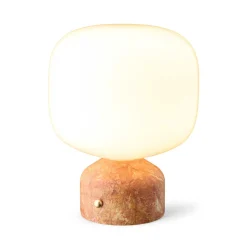 GEJST LED-akkukäyttöinen pöytälamppu Meemo, marmori, meripihka, lasi, USB