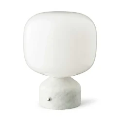 GEJST LED-akkukäyttöinen pöytälamppu Meemo, marmori valkoinen, lasi, USB