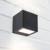 GEMINI-LED-ulkoseinälamppu, tummanharmaa, 9 x 9 cm, IP54, valaisee ylös ja alas