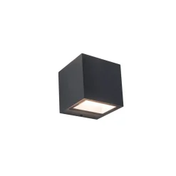 GEMINI-LED-ulkoseinälamppu, tummanharmaa, 9 x 9 cm, IP54, valaisee ylös ja alas