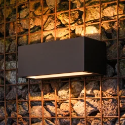 GEMINI-LED-ulkoseinävalaisin, musta, 22 cm, IP54, ylös/alas