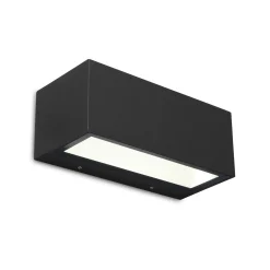 GEMINI-LED-ulkoseinävalaisin, musta, 22 cm, IP54, ylös/alas