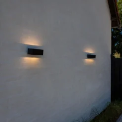 GEMINI-LED-ulkoseinävalaisin, musta, 22 cm, IP54, ylös/alas