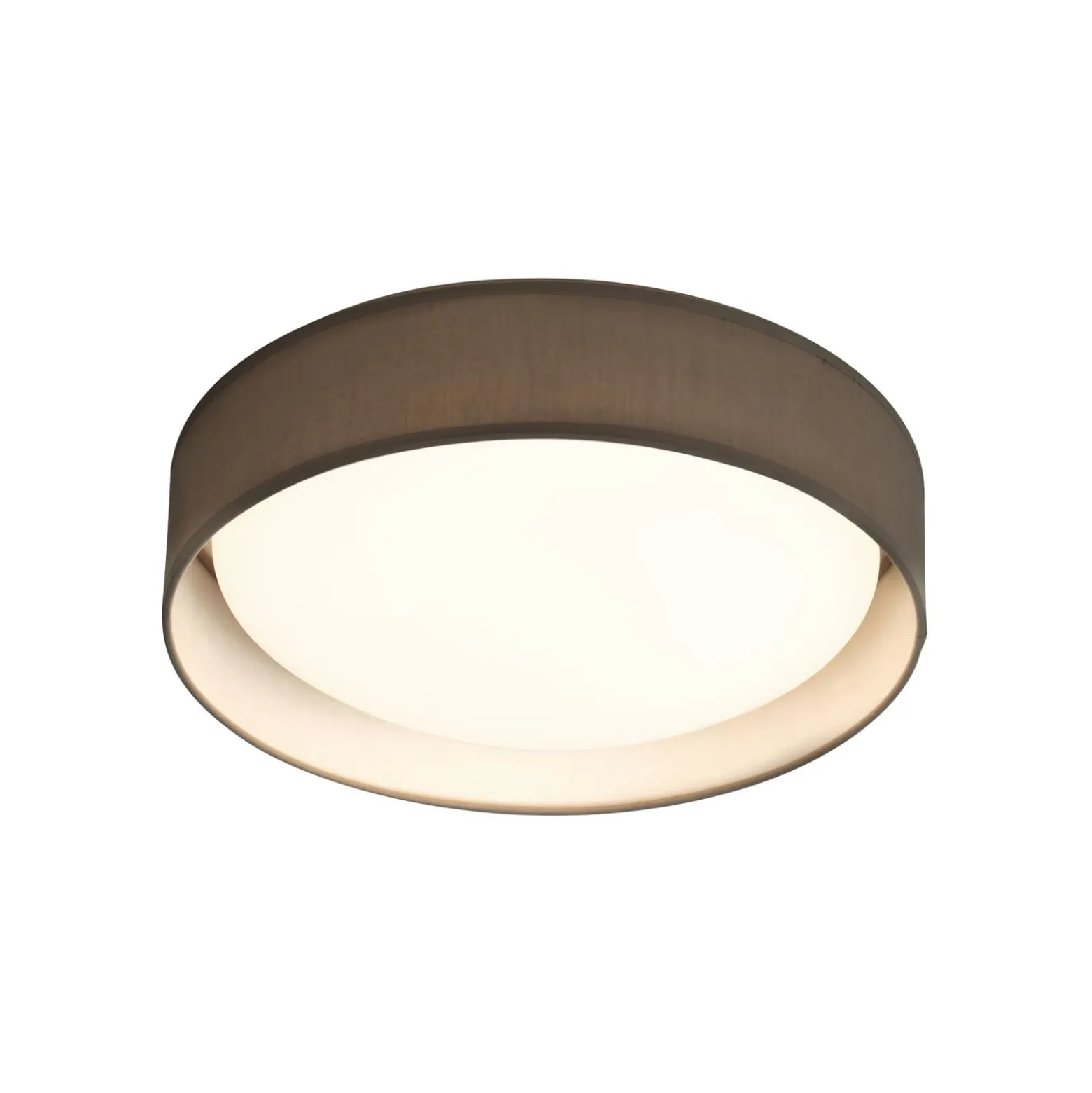 Gianna LED-kattovalaisin, harmaa/valkoinen, tekstiili, Ø 50 cm