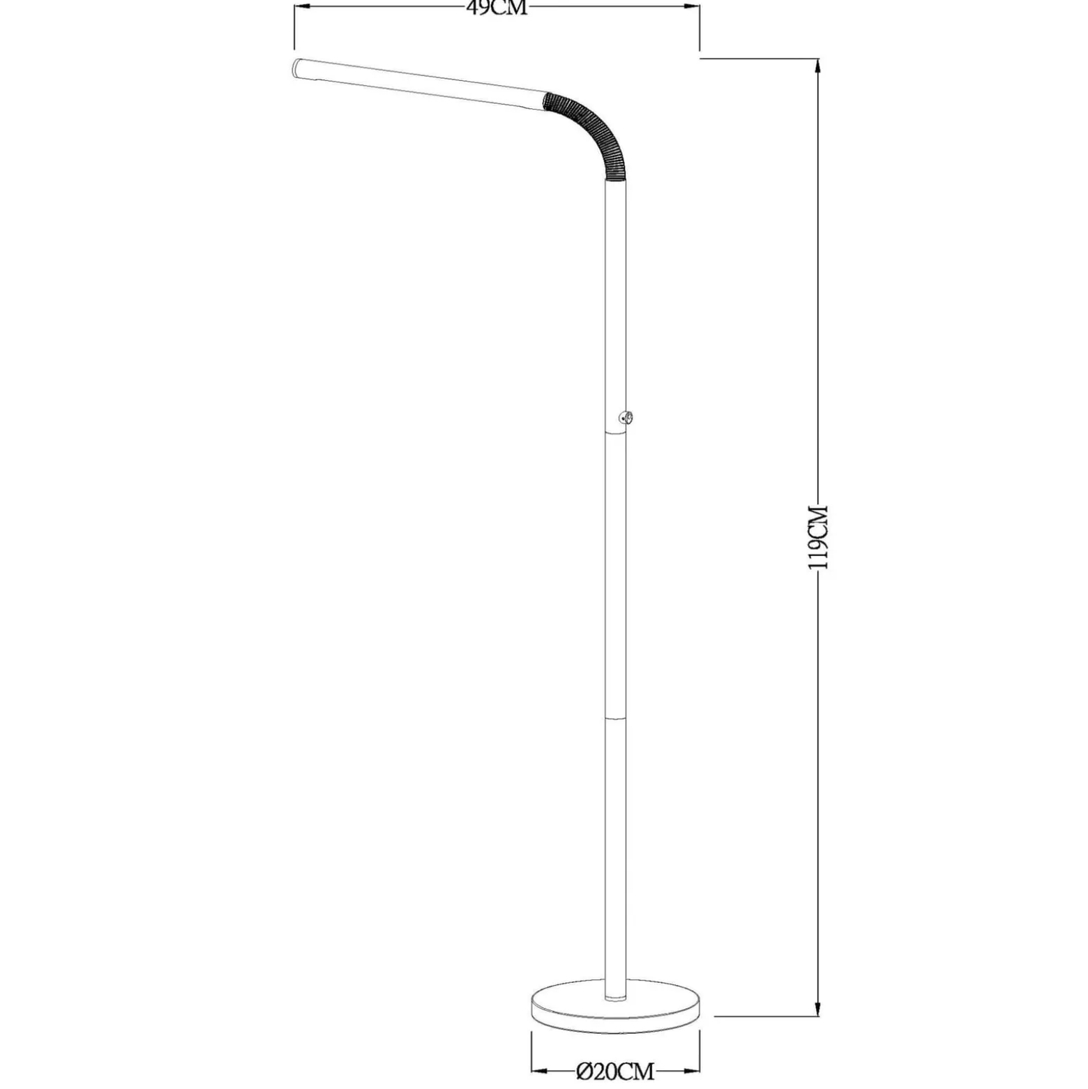 Gilly ladattava LED-lattiavalaisin, musta