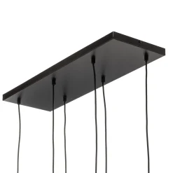 Glassy riippuvalaisin, 6-lamppuinen, musta, grafiitti, lasi, 75 cm