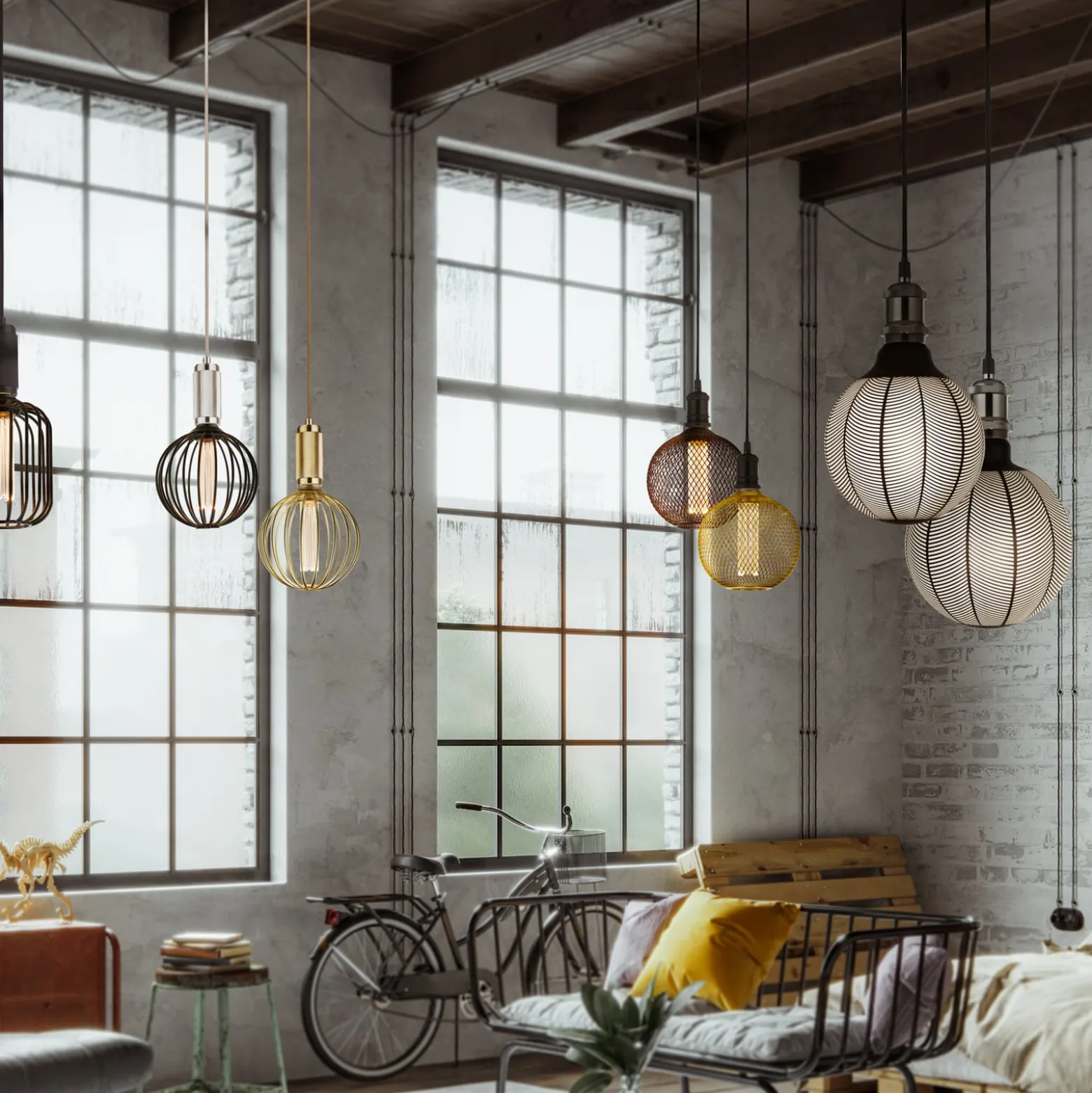 Globe LED-lamppu, musta, E27, 3,5 W, 1 800K, himmennettävä