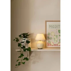 Globen Lighting IRIS-akkupöytävalaisin, kermanvärinen, korkeus 23 cm