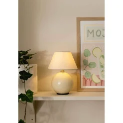 Globen Lighting IRIS-akkupöytävalaisin, kermanvärinen, korkeus 23 cm