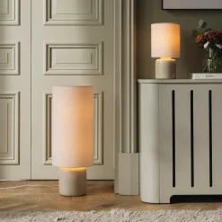 Globen Lighting lattiavalaisin Florian, valkoinen/beige, korkeus 80 cm