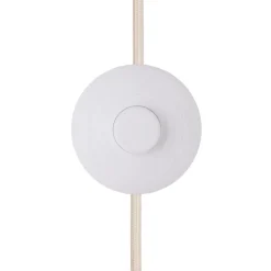 Globen Lighting Noah-lattiavalaisin, valkoinen, korkeus 88 cm, tekstiili
