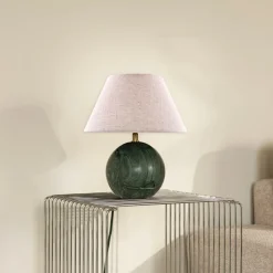 Globen Lighting pöytälamppu Castello, vihreä/beige, korkeus 28 cm