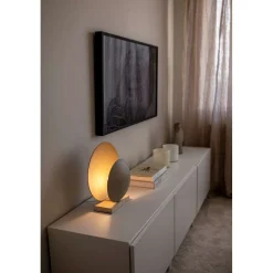 Globen Lighting pöytälamppu ORBIT, beige, korkeus 32 cm