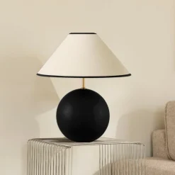 Globen Lighting pöytävalaisin IRIS, beige/musta, korkeus 39 cm
