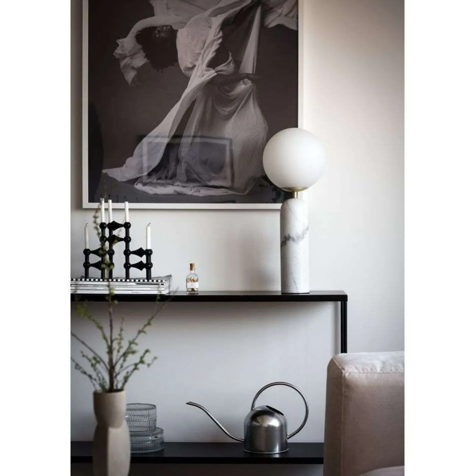 Globen Lighting pöytävalaisin Torrano, musta, korkeus 53 cm