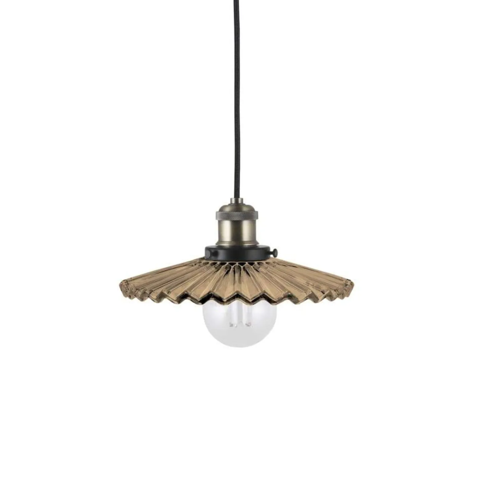 Globen Lighting riippuvalaisin COBBLER, ruskea, Ø 25 cm