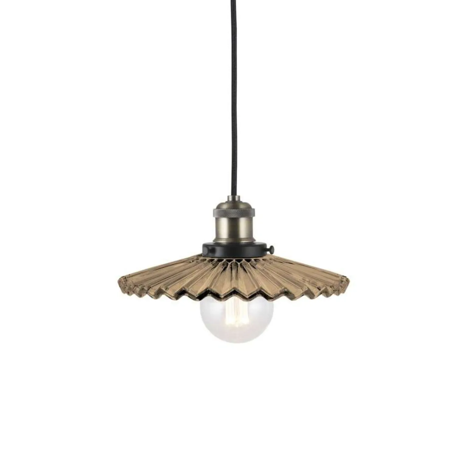 Globen Lighting riippuvalaisin COBBLER, ruskea, Ø 25 cm
