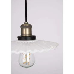 Globen Lighting riippuvalaisin COBBLER, valkoinen, Ø 25 cm