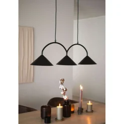 Globen Lighting riippuvalo CURVE 3, musta, 3-lamppuinen, 95 cm