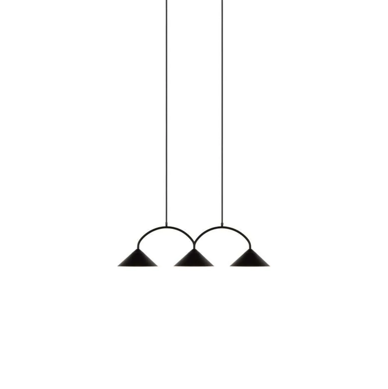 Globen Lighting riippuvalo CURVE 3, musta, 3-lamppuinen, 95 cm