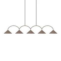 Globen Lighting riippuvalo CURVE, pituus 165 cm, ruskea, 5-lamppuinen.