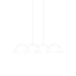 Globen Lighting riippuvalo CURVE 5, valkoinen, 5-lamppuinen, 165 cm