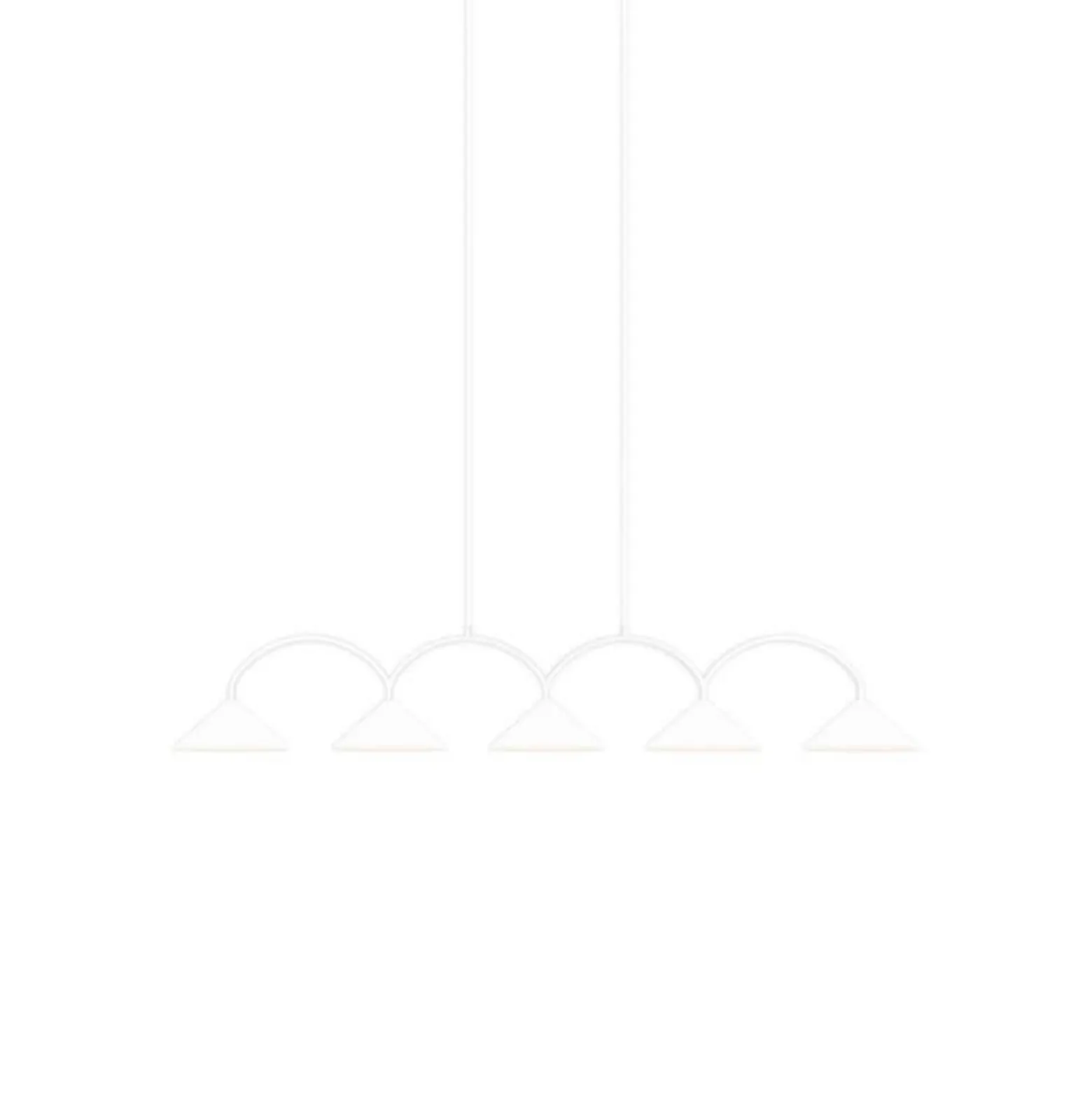 Globen Lighting riippuvalo CURVE 5, valkoinen, 5-lamppuinen, 165 cm