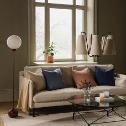 Globen Lighting Ripley -lattiavalaisin, viininpunainen lasi, 144 cm