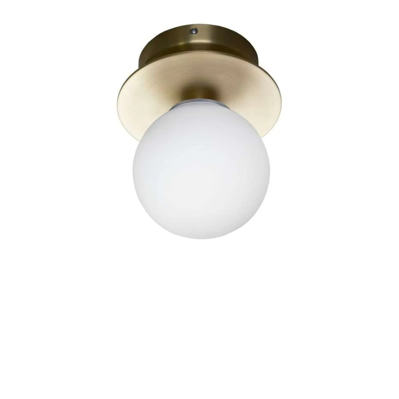 Globen Lighting seinälamppu ART DECO, messinki/valkoinen Ø 16 cm IP44