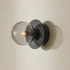 Globen Lighting seinälamppu ART DECO, musta/harmaa Ø 16 cm IP44