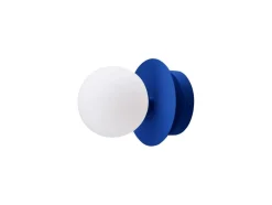 Globen Lighting seinälamppu ART DECO, sininen/valkoinen, Ø 16 cm, IP44
