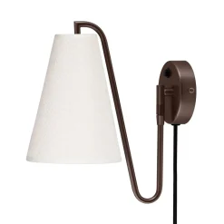 Globen Lighting seinälamppu Lou, pronssi/valkoinen, Ø 14 cm, pistoke