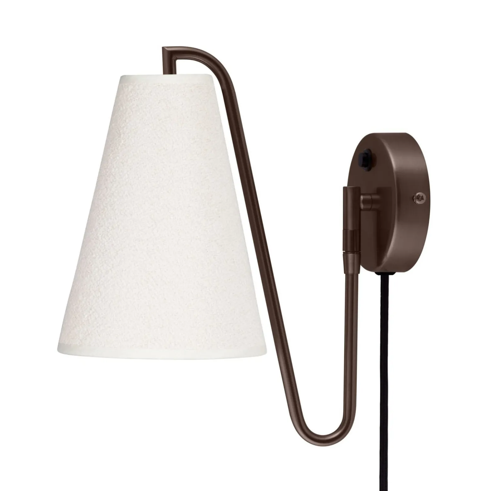 Globen Lighting seinälamppu Lou, pronssi/valkoinen, Ø 14 cm, pistoke