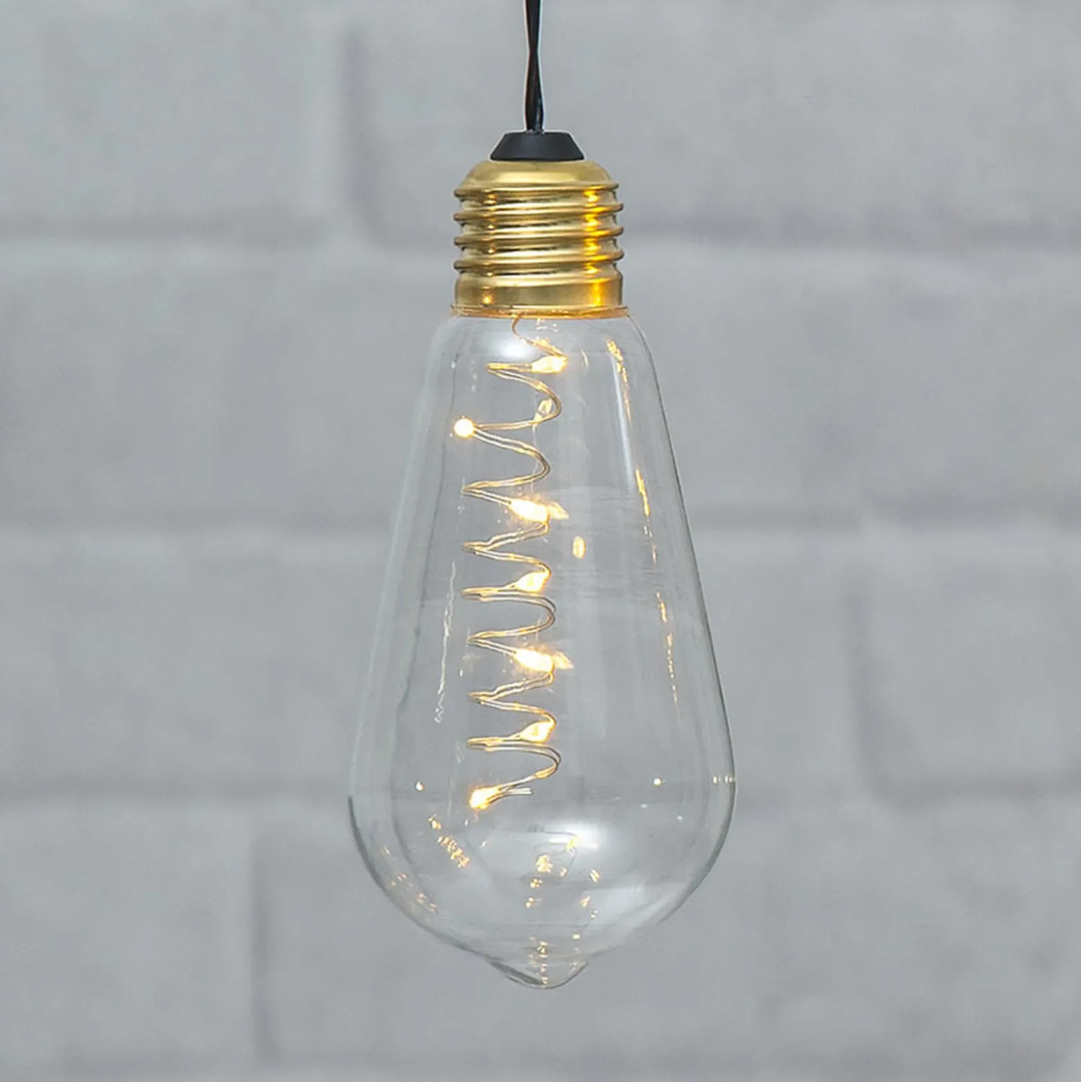 Glow-vintage-LED-koristevalo ajastimella, kirkas