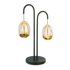 Golden Egg pöytävalaisin musta/karmiininpunainen 45 cm 2-valo metalli/lasi