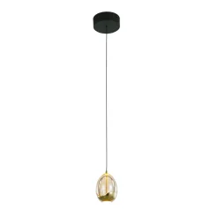 Golden Egg riippuvalaisin, meripihka/kulta, Ø 13 cm, lasi/metalli