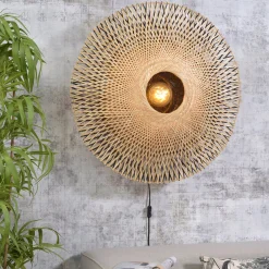 GOOD & MOJO Kalimantan seinä, luonnollinen/musta, Ø 87cm