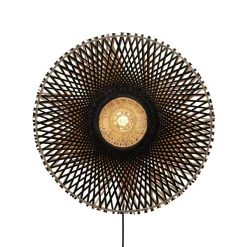 GOOD & MOJO Kalimantan seinä, musta/luonnollinen, Ø 60cm