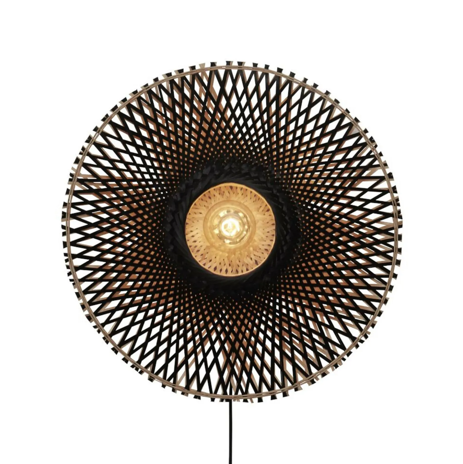 GOOD & MOJO Kalimantan seinä, musta/luonnollinen, Ø 60cm