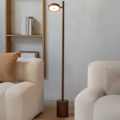 GOOD & MOJO LED-lattiavalo Okinawa, 1-lamppuinen, ruskea, 146 cm, puu