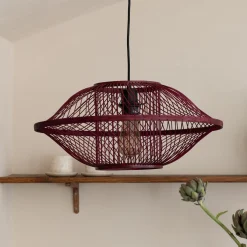 GOOD & MOJO riippuvalaisin Maui, punainen, Ø 50 cm, bambu, E27