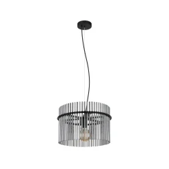 Gorley-riippuvalo, savuharmaa/musta, Ø 40 cm, lasi, E27