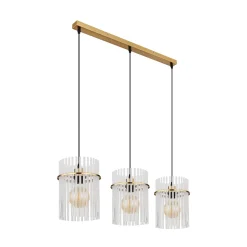 Gorley-riippuvalo, valkoinen/kultainen, 3-lamppuinen, 80 cm, lasi, E27