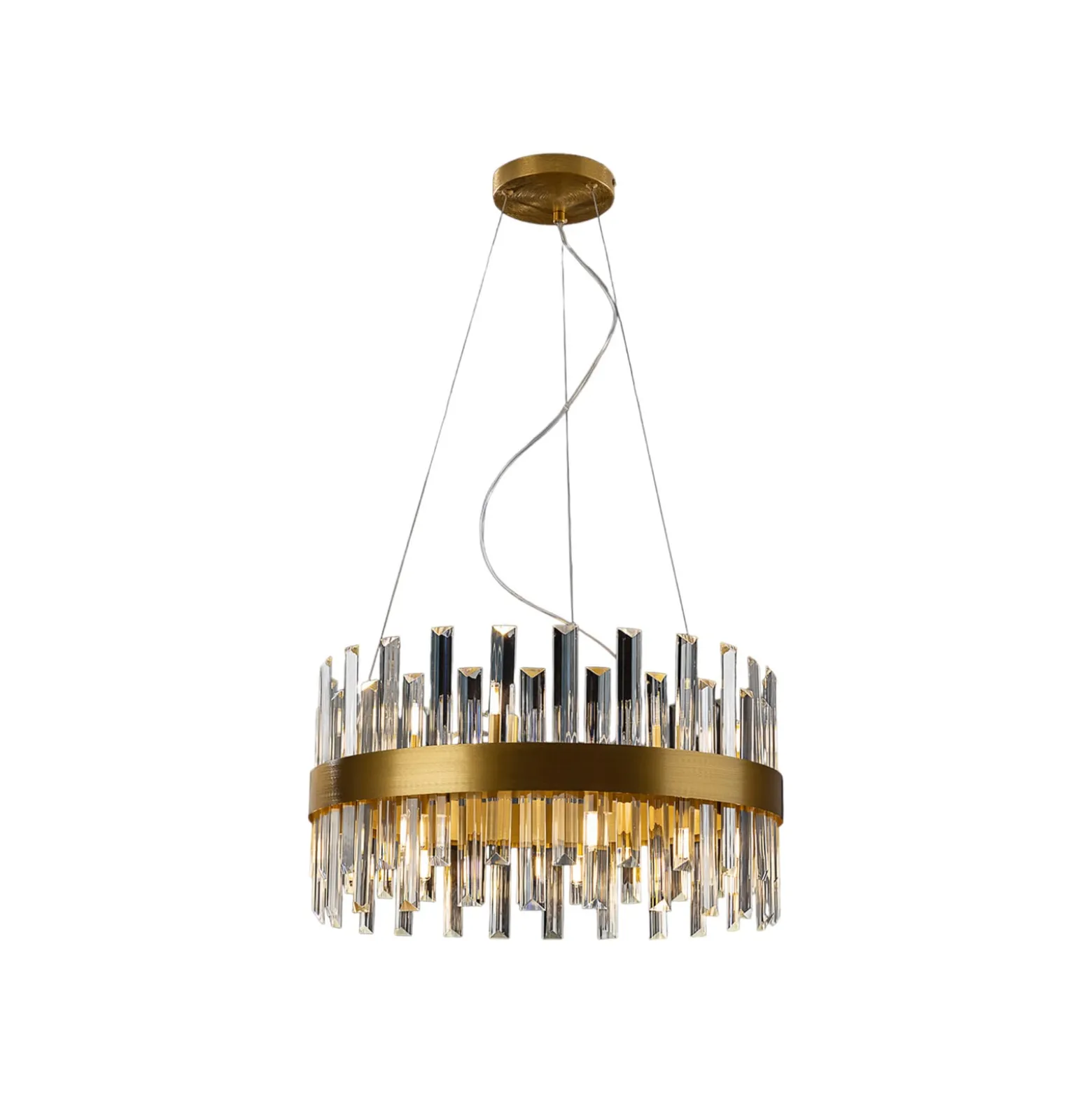 Grace-riippuvalaisin, rauta, lasi, pyöreä, Ø 55 cm, 14-valo.