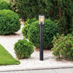 Gracey-pylväsvalaisin, musta, liiketunnistin, 100 cm, IP54, E27