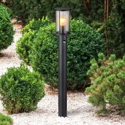 Gracey-pylväsvalaisin, musta, liiketunnistin, 100 cm, IP54, E27