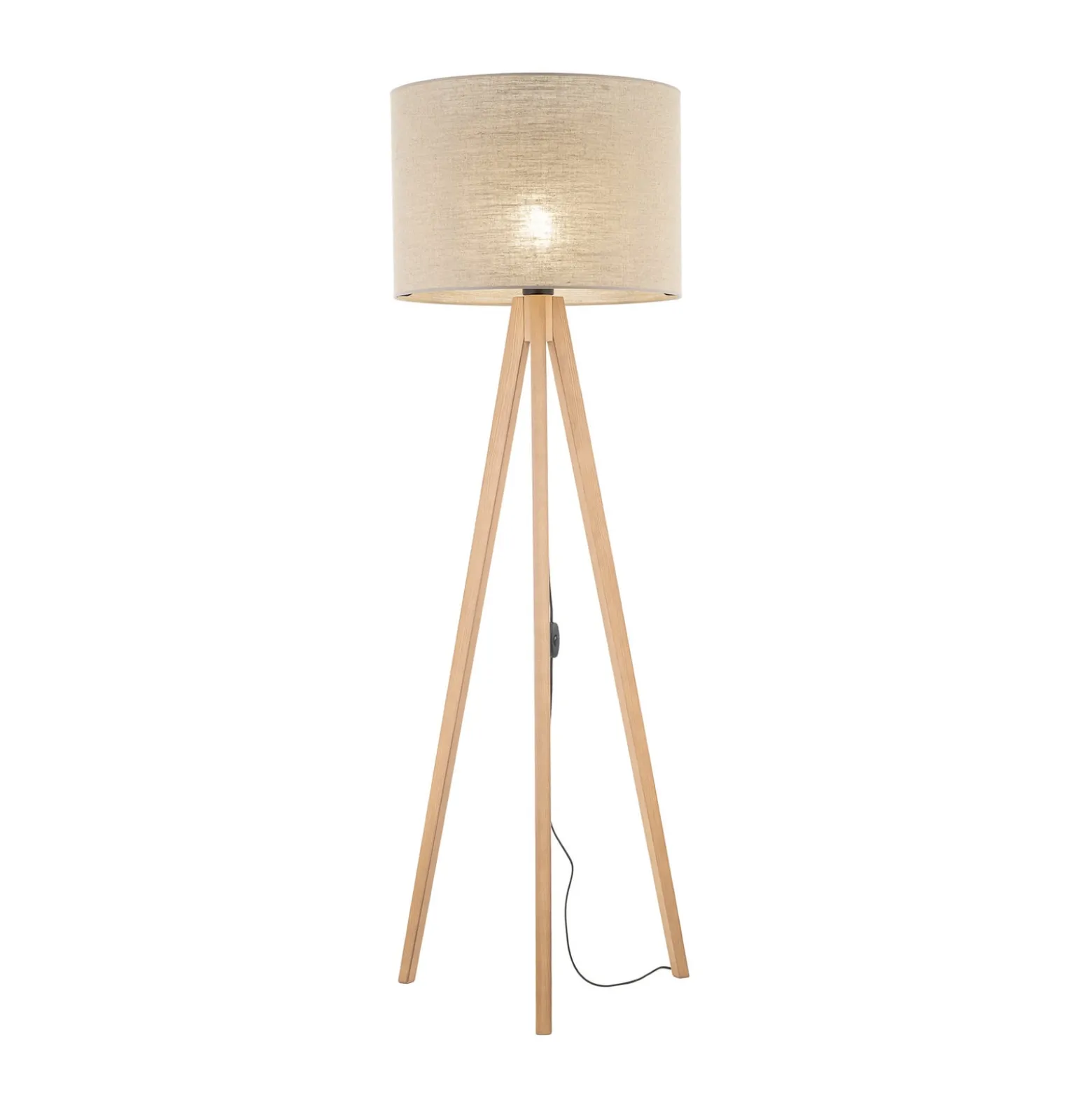 Grand-lattiavalaisin, beige/mänty, korkeus 145 cm, E27