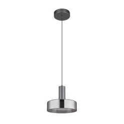 Grant LED-riippuvalaisin, Ø 22 cm, savunharmaa, lasi